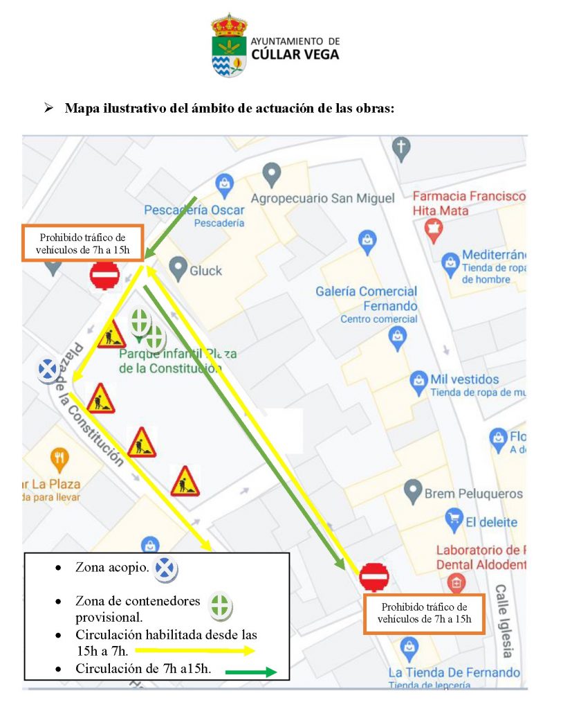 Aviso: obras de mejora en Plaza de la Constitución