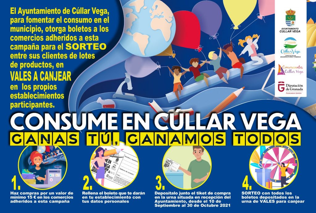 Cúllar Vega sorteará 11.500 euros en regalos entre aquellos vecinos que hagan sus compras en el pueblo