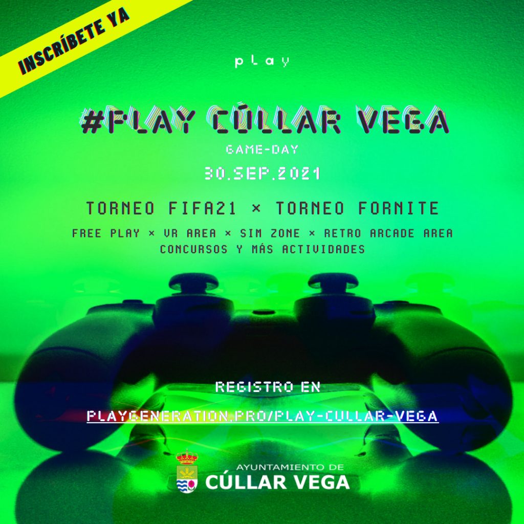 #PlayCúllarVega: Gameday con Torneo Fifa21 / Fornite, realidad virtual y mucho más....