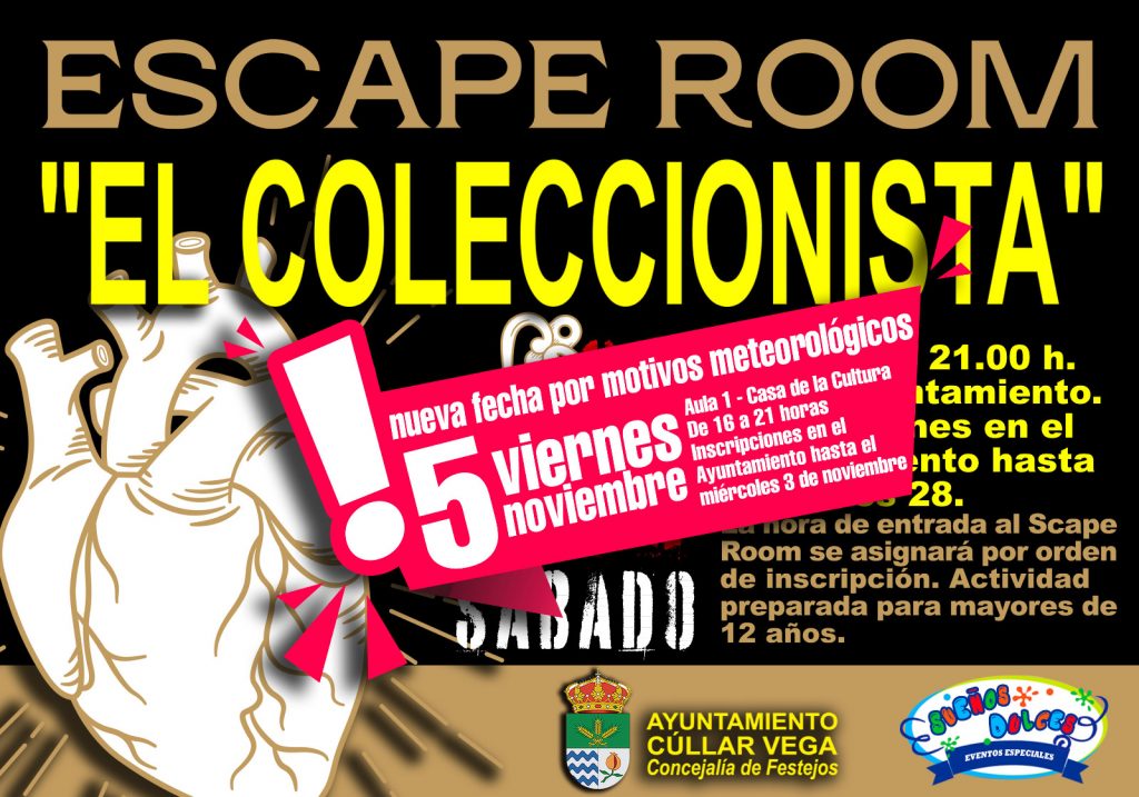 Nueva fecha para el Scape Room "El Coleccionista"