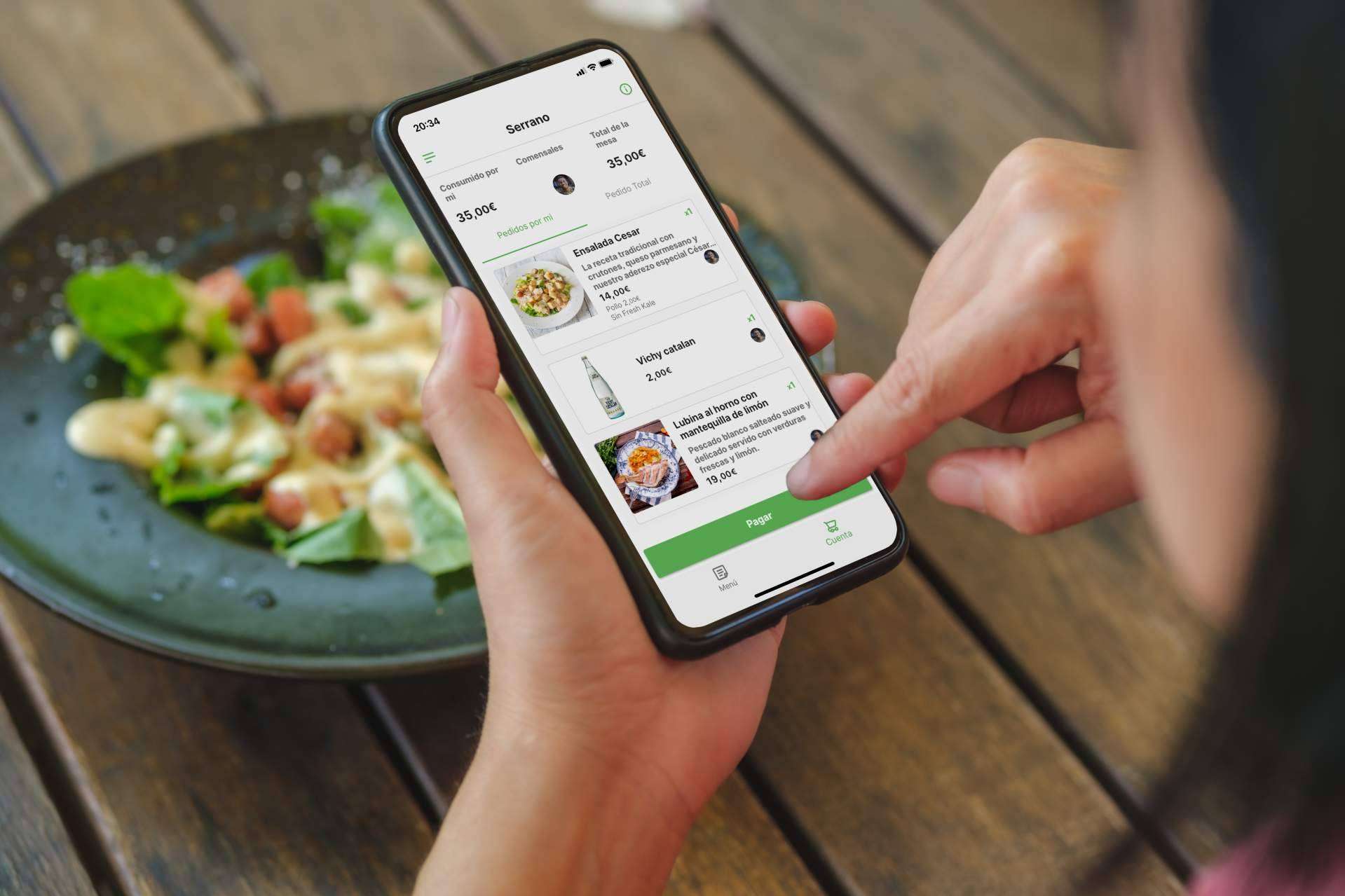 La carta digital de Order In con pedidos y pagos permite dividir la cuenta fácilmente