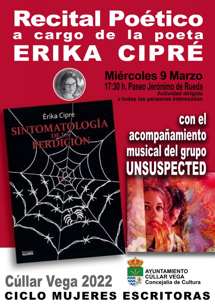 Recital poético a cargo de la poeta Erika Cipré