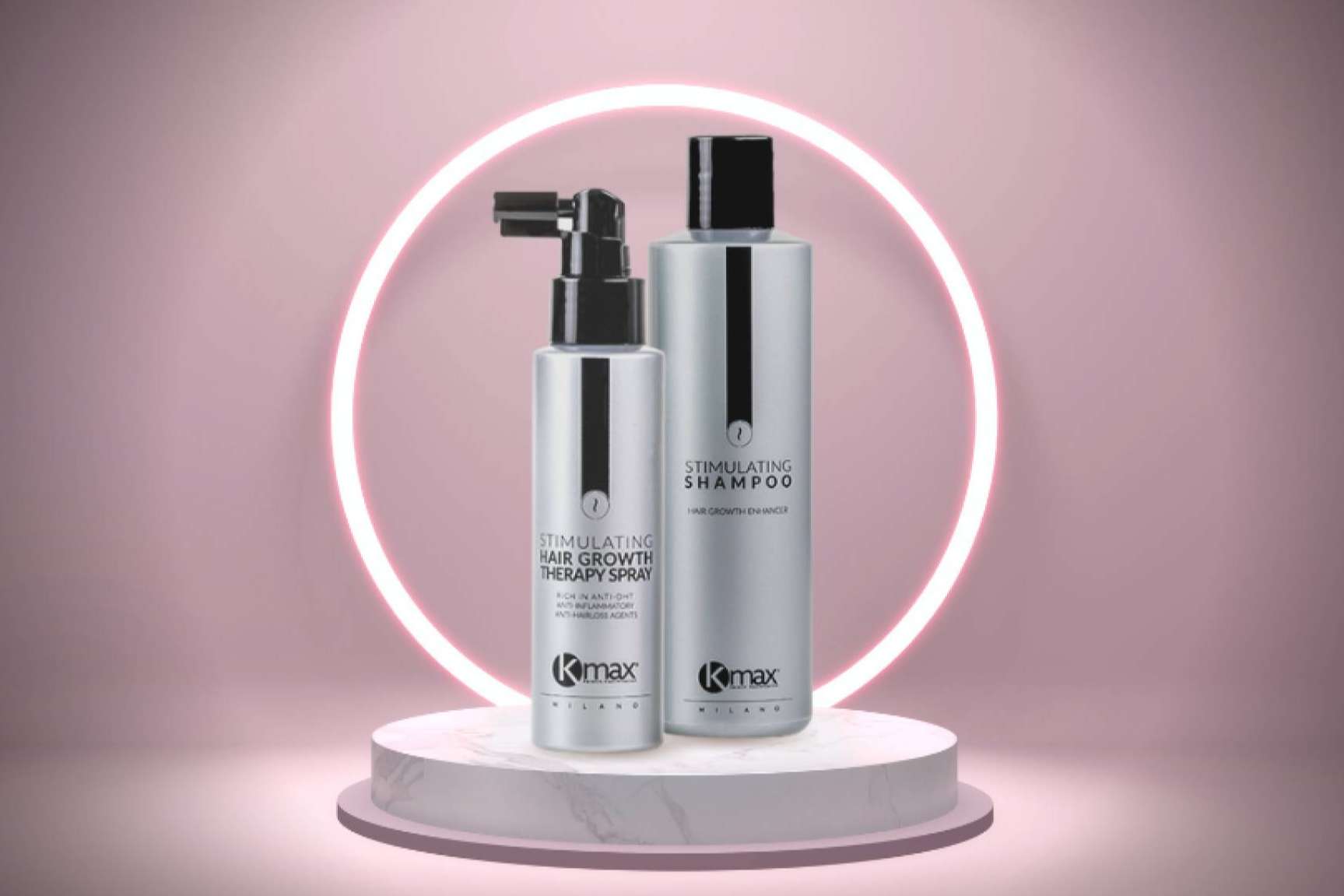 Kmax ofrece un tratamiento intensivo para estimular el crecimiento del cabello y frenar la calvicie
