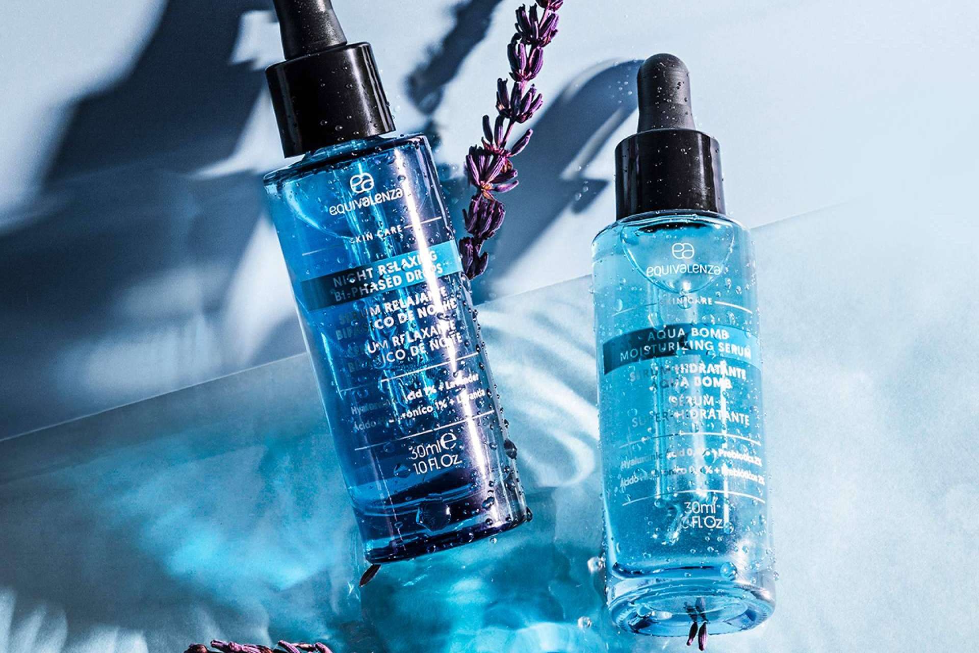 Sérum hidratante Aqua Bomb de Equivalenza para conseguir una hidratación profunda